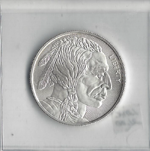 1 ounce pure silver - .999 fine - Buffalo Nickel Design