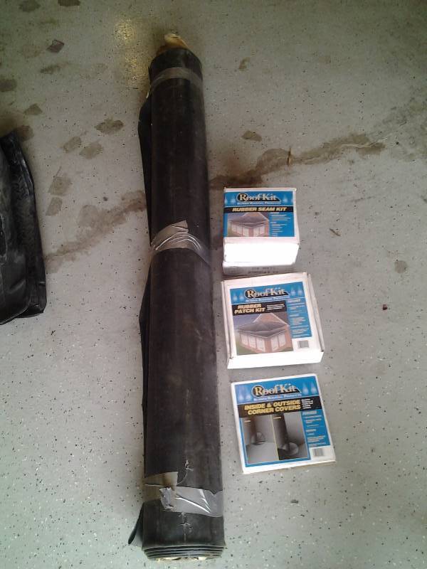 lot 21 image: 12 Ft x 12 Ft Rubber Roof Kit, Seam Kit, Patches