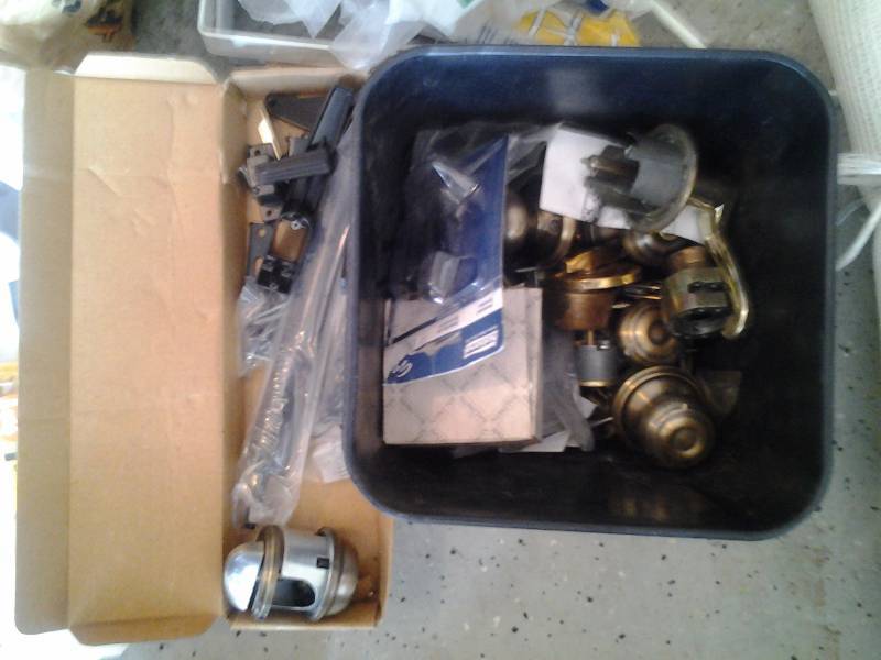 lot 37 image: Lot Of Door Knobs & Handle Parts, Shocks, Knobs, More