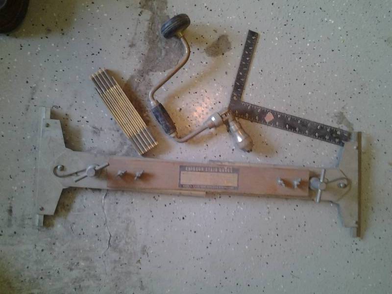 lot 59 image: Old Stair Gauge & Carpenters Tools