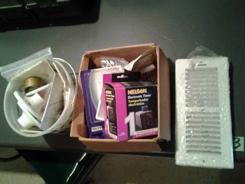 lot 160 image: Electronic Watering Timer, Assorted Hardware, Floor Vent, Electrical Related