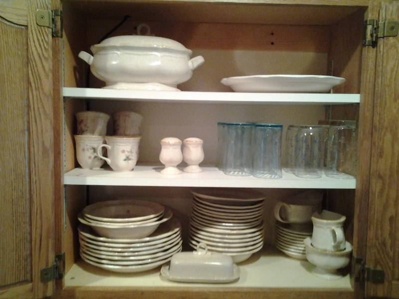 lot 166 image: Cupboard Of DishesGlasses Service For 8