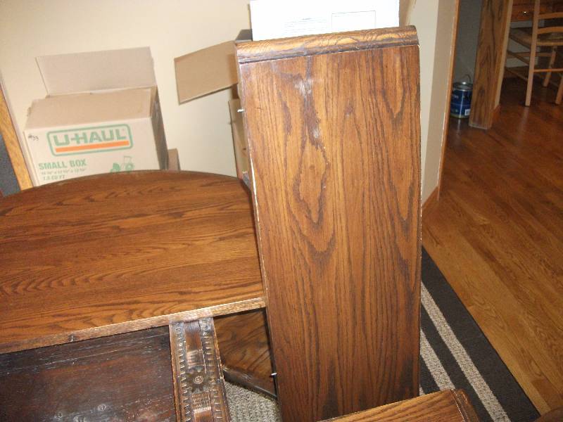 Original Conant Ball 48 Inch Round Wood Pedestal Table With 5-Chairs, 2