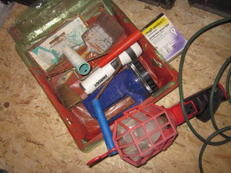 Extension Cords, Paint Supplies, Car Jack, & Lots of Misc.