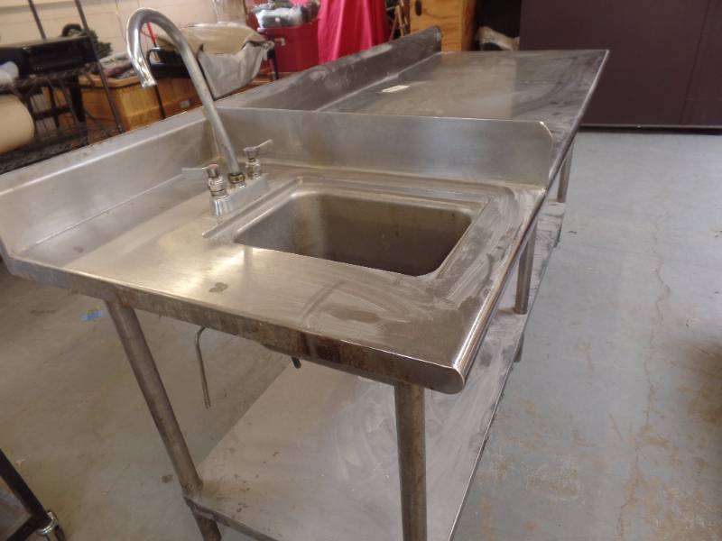 lot 436 image: STAINLESS STEEL  COUNTER W  SINK