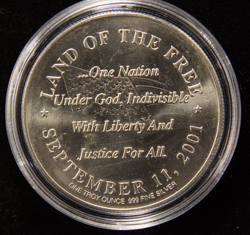 1 TROY OZ. .999 FINE SILVER 9-11 WORLD TRADE CENTER ROUND IN AIRTITE