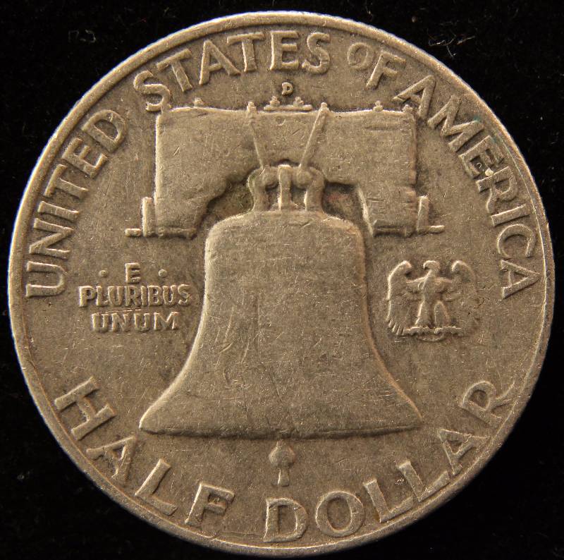 1958-D FRANKLIN SILVER HALF DOLLAR