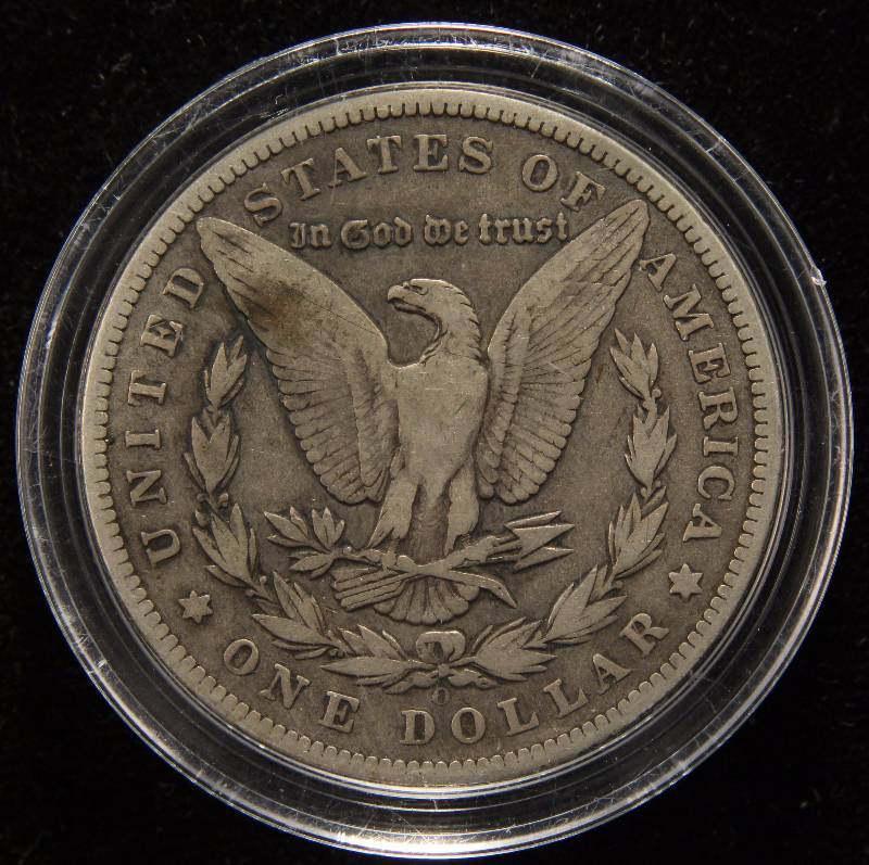 1892-O MORGAN SILVER DOLLAR FINE IN AIRTITE HOLDER