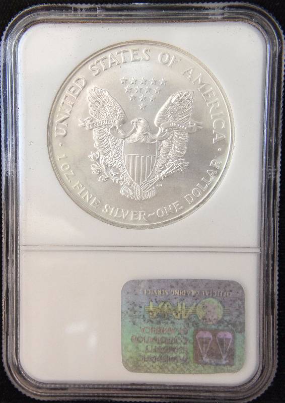 1998 AMERICAN SILVER EAGLE 1 TROY OZ. .999 FINE SILVER DOLLAR MS69 NGC