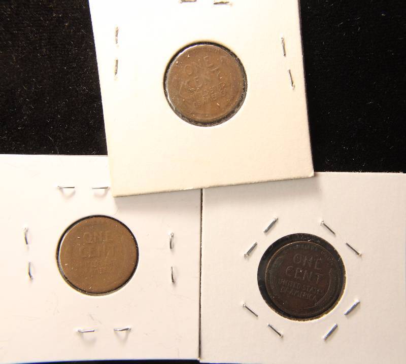 (3) EARLY WHEAT CENTS 1913-D, 1916-D & 1918-D