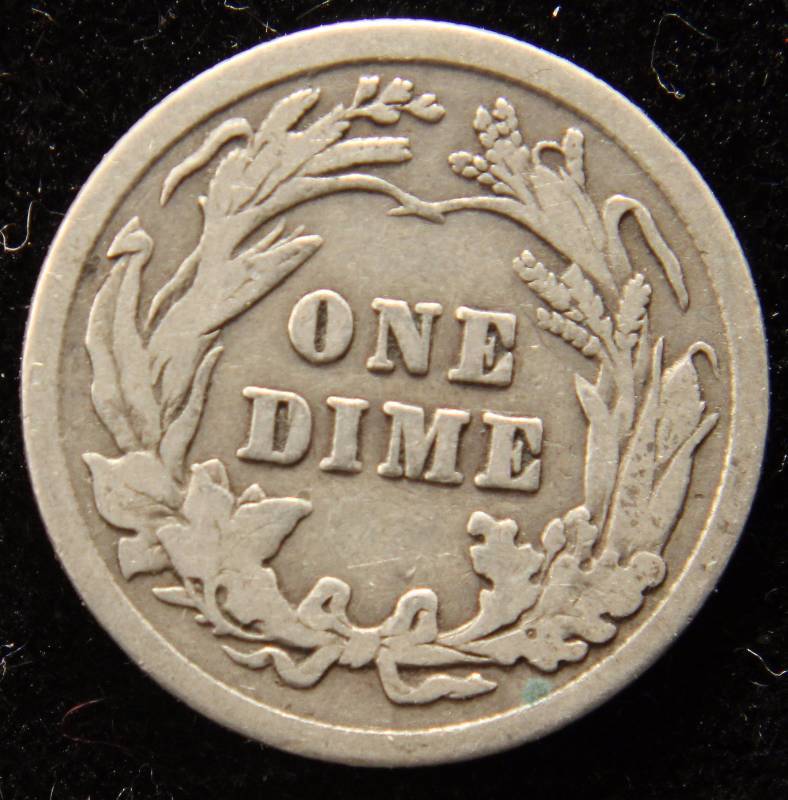 1911 BARBER SILVER DIME FINE