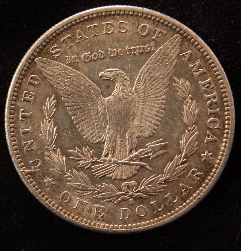 1890-S MORGAN SILVER DOLLAR AU58 NICELY TONED