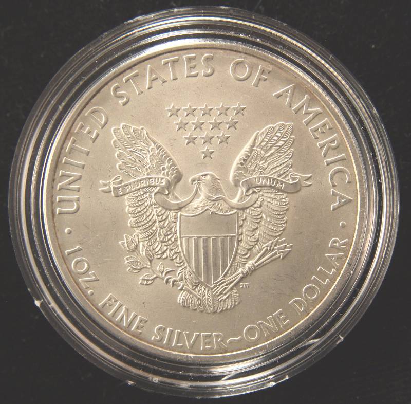 2008 AMERICAN SILVER EAGLE 1 TROY OZ. .999 FINE SILVER DOLLAR IN AIRTITE CAPSULE