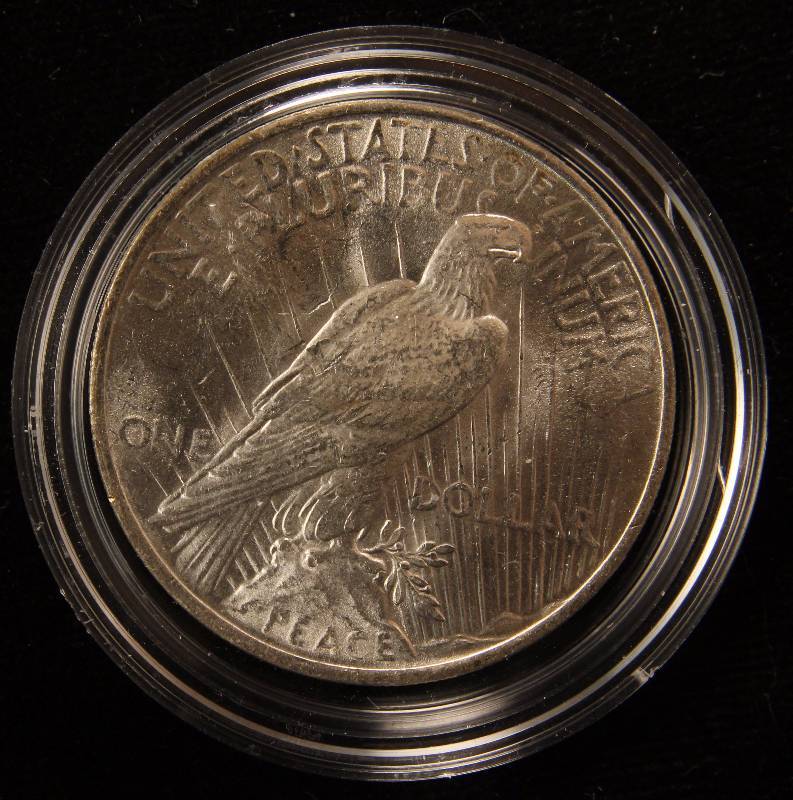 1923 PEACE SILVER DOLLAR AU IN AIRTITE HOLDER