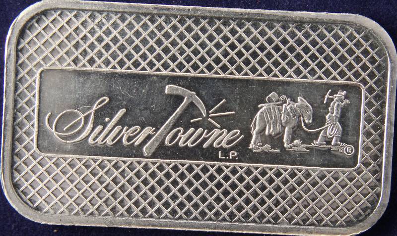 1 TROY OZ. .999 FINE SILVER BAR PROSPECTOR BY SILVERTOWNE