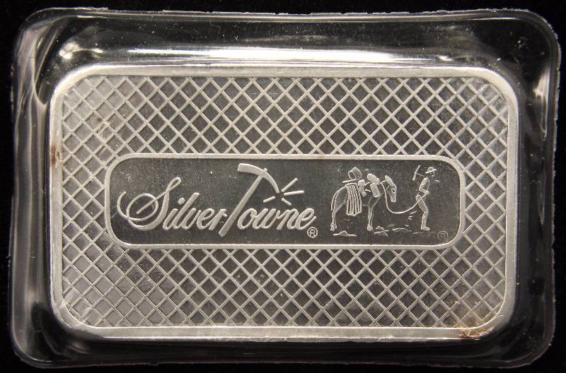 5 TROY Oz. .999 FINE SILVER BAR PROSPECTOR BY SILVERTOWNE SEALED