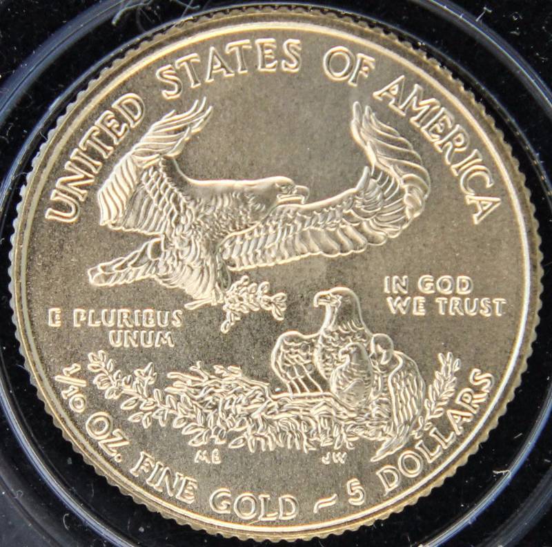 2009 AMERICAN $5 GOLD EAGLE 110th TROY OZ. .999 FINE GOLD IN AIRTITE HOLDER