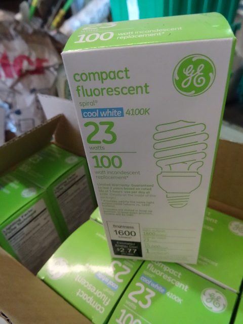 lot 46 image: NEW CASE LOT GE CF Light Bulbs Cool White 4000k 23w  100w equivalent 10 bulbs  Retail over $40