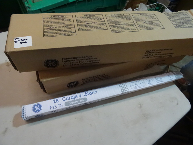 lot 62 image: NEW Qty 2 cases GE F15T8CW Fluorescent Light Bulbs, 6 per case, 12 total  Retail $48