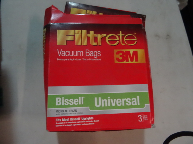 lot 71 image: NEW LOT Qty 3 Packs 3M Filtrete Vacuum Bags for Bissel Universal