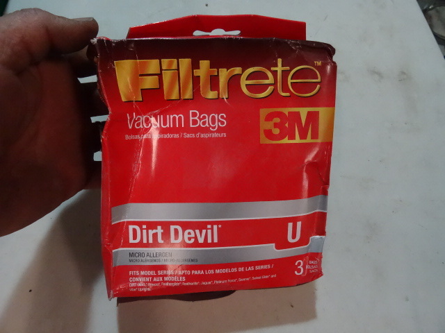 lot 76 image: NEW LOT Qty 4 Packs 3M Filtrete Vacuum Bags for Dirt Devil U