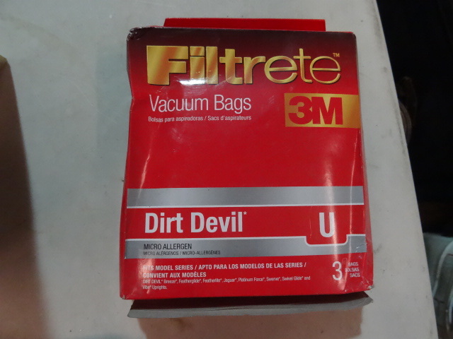 lot 77 image: NEW LOT Qty 4 Packs 3M Filtrete Vacuum Bags for Dirt Devil U