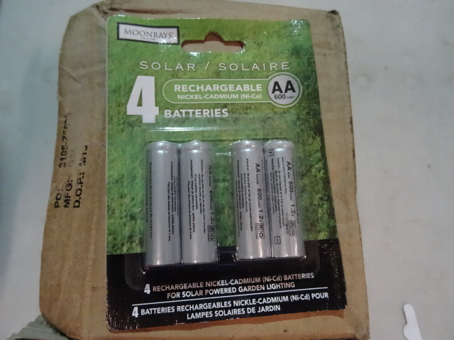 lot 86 image: NEW Lot Qty 6 Packs MoonRays AA Rechargeable Batteries 4 Batteries per pack 24 batteries total