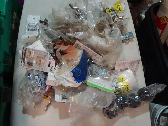 lot 90 image: NEW LARGE HARDWARE LOT Many Misc parts See Pictures Nuts Bolts, Handles, Clevis Pins and MORE