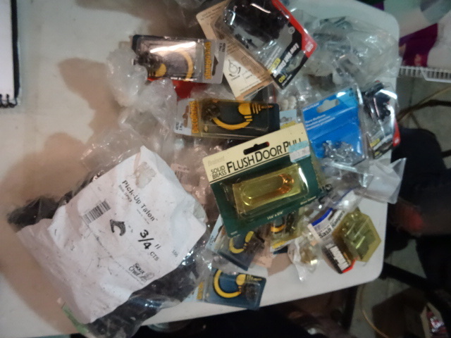 lot 94 image: NEW LARGE HARDWARE LOT Many misc. Hardware Items, incl pipe hangers, bolts, sash hangers, Lag screwss and MUCH MORE