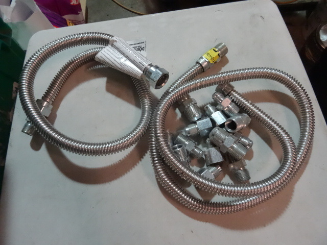 lot 115 image: NEW Lot Gas Supply Lines and Fittings - $60 retail