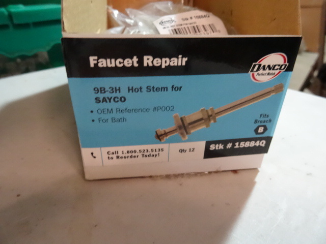 lot 121 image: NEW Case of 12 Faucet Replacement Stems 9B-3H 15884Q  Retail $58