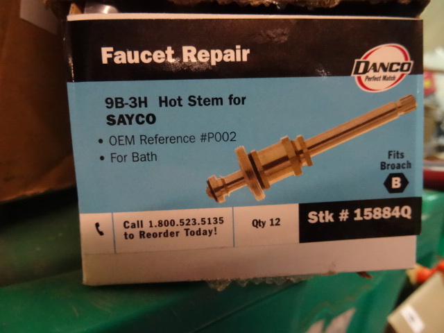 lot 123 image: NEW Case of 11 Faucet Replacement Stems 9B-3H 15884Q  Retail $50