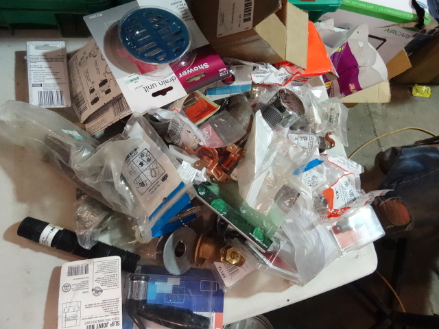 lot 130 image: NEW LARGE LOT Plumbing Parts and Supplies  Spray Heads, Shower Drains, Pipe Fittings, Nipples AND MUCH MORE  SEE PICTURES