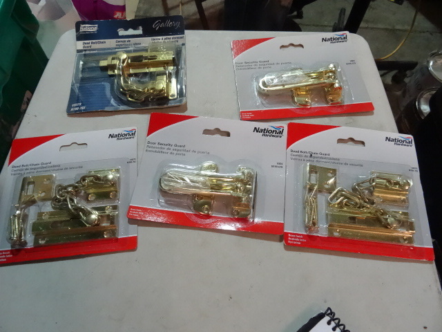 lot 139 image: NEW Lot Qty 5 Door Security Guard and Chain Sets  Retail $35