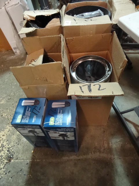 lot 172 image: NEW LARGE LOT Chimney Sections Some Single Wall Some Insulated Most 6 in one 8 in  All dented Plus Bonus Qty 3 Coffee Pump Pots with broken liners -  Retail over $400 retail