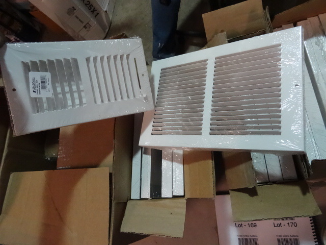 lot 174 image: NEW LARGE LOT VENT COVERS Approx qty 15 12x8 in Return Covers and Qty 10 7.5x3.5 in ID FloorCeiling Grate