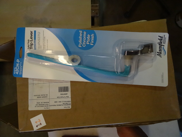 lot 22 image: NEW CASE LOT Mansfield Toilet Tank Trip Lever Polished Chrome, Qty 10 in a case  Retail $50