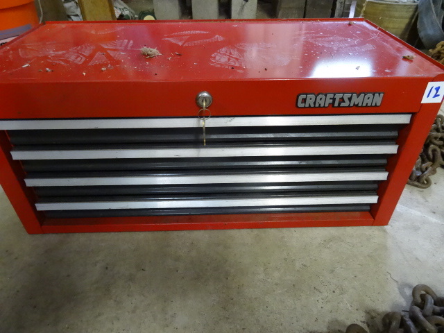 lot 12 image: 4 Drawer Craftsman Tool Box.