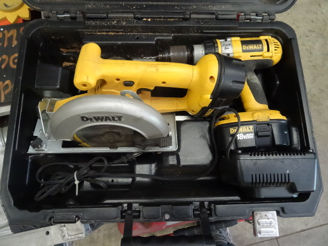 lot 130 image: DeWalt 18 Volt Cordless Tool Set.
