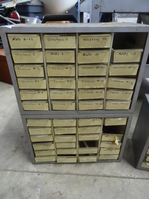 lot 218 image: 2 Hardware Bins Bolted Together,