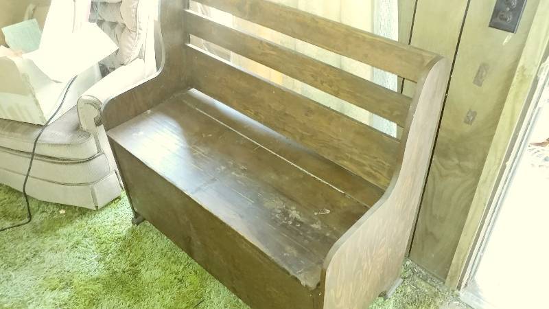 Wooden Bench with Back