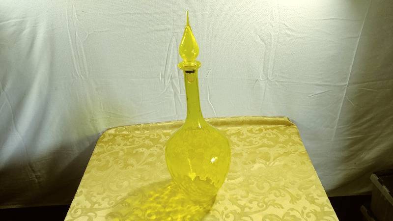 Big Yellow Glass Decanter