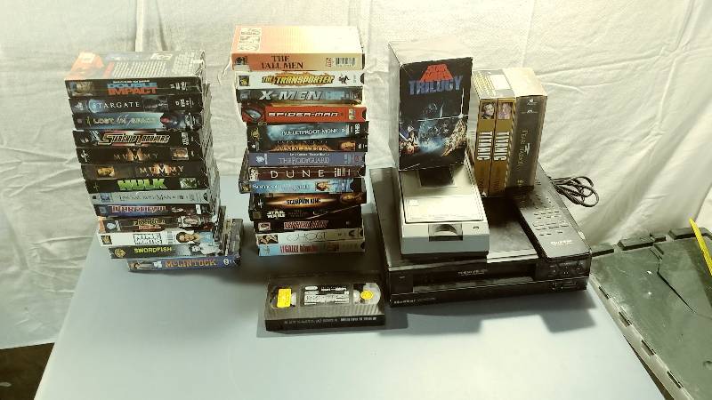 VCR and Rewinder with Movies
