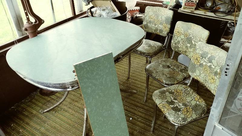 Vintage Chrome Table  Chairs