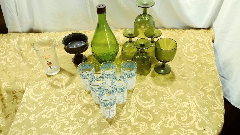 Glasses, Goblets, Bottle, etc