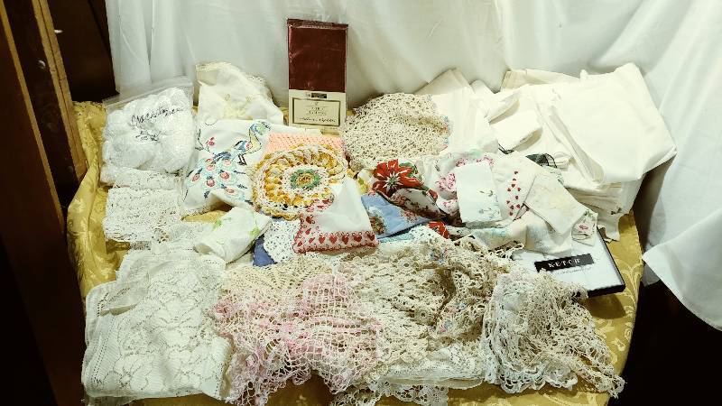 Linens, Handkerchiefs, Doilies and more
