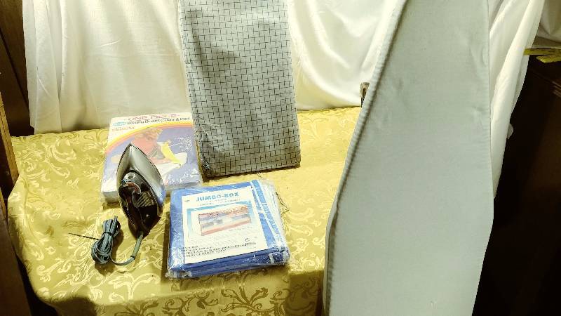 Iron, Ironing Boards and Organization Box
