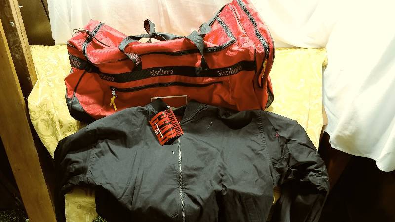 Marlboro Jacket (new) and Travel Bag