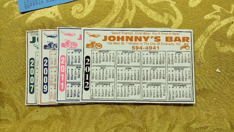 Johnnys Bar - Emerado Jacket, Calendars and Coasters