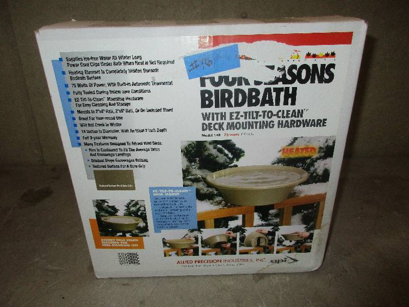 lot 14 image: heated bird bath